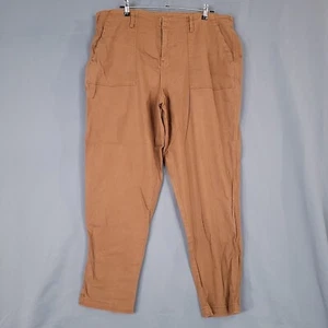 Ava Viv Women's Ankle Pants High Rise Straight Brown Size 18W - Picture 1 of 10