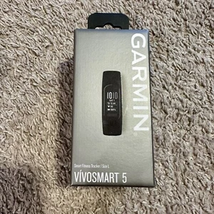 Garmin Vivosmart 5 Smart Fitness Tracker Bluetooth Heart Rate Black Size L Large - Picture 1 of 4