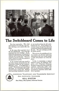 PRINT AD 1924 AT&T Bell System New Switchboard Comes to Life 6.75 x 10 - Picture 1 of 3
