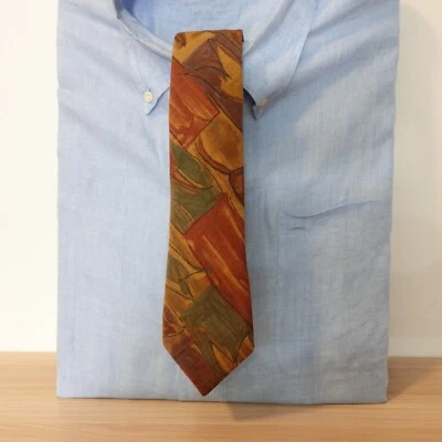 Corbata para el cuello para hombre multicolor lana clásica acuarela gráfica pintura arte japonés Foto 1 de 4