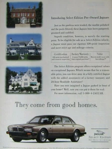 1987 Jaguar Pre-Owned They Come From Good Homes Original Print Ad 8.5 x 11" - Imagen 1 de 6