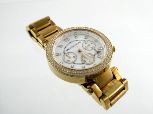 Orologio cronografo Michael Kors tono oro rosa MK 5491 con accenti cristallo FUNZIONANTE