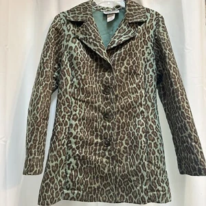 Vintage Sharon Young Jacke grün Leopardenmuster - Bild 1 von 4