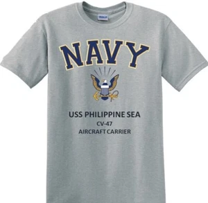 USS PHILIPPINE SEA CV-47*CARRIER* NAVY EAGLE *T-SHIRT. OFFICIALLY LICENSED - Picture 1 of 12