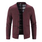 Warm Winter Outerwear For Men Knitted Button Cardigan With Fleece Lining