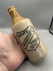 NICE EDWARDIAN STONEWARE GINGER BEER BOTTLE MACARTHY’S ROMFORD - Picture 1 of 5