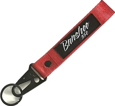NEW  BANSHEE 350 ATV RED RING HOOK KEYCHAIN NYLON STRAP - Image 1 of 2