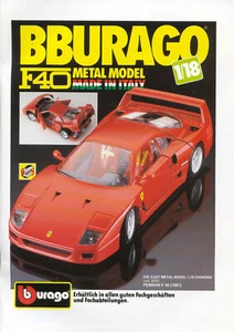 Bburago pagina pubblicitaria.....Ferrari F 40 in 1-18...#8807m - Foto 1 di 1