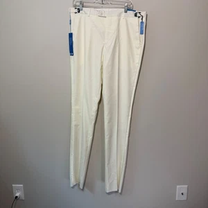 NWT Sean Alexander Men's Size 34W Expand Fitted Ivory Pants Straight -Thigh - Picture 1 of 7