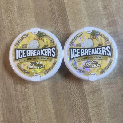 Ice Breakers 1.5 OZ menta de piña dorada edición limitada paquete de 2 * BB 12/2025 * Foto 1 de 3