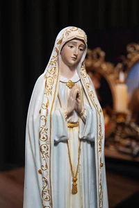 13,8" handbemalte Statue Unserer Lieben Frau von Fatima Jungfrau Maria katholische Geschenke Dekor - Bild 1 von 10