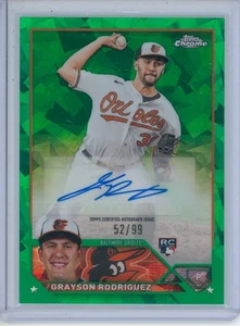 2023 Topps Chrome Sapphire Grayson Rodriguez RC GREEN REFRACTOR AUTO 52/99 - Picture 1 of 2