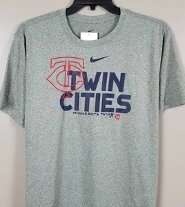 CAMISA DRI-FIT NIKE MINNESOTA TWINS TWIN CITIES PARA HOMBRE GRIS AZUL ROJO NUEVA (TALLA XL) - Imagen 1 de 12