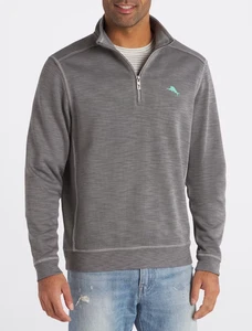 Tommy Bahama Tobago Bay 1/2 Zip Sweatshirt Pullover Grau Langarm Herren L Gebraucht - Bild 1 von 7