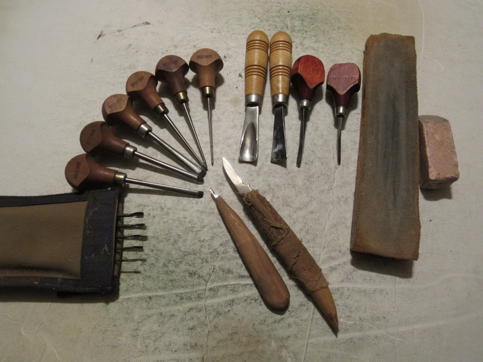 My Hand Carving Tools, Juego de 6 gubias de flecha hechas en Suiza, micro gubias y más Foto 1 de 4