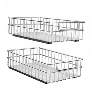Pull Out Cabinet Organizer, 2 Pack Thickened Stainless Steel Slide Out 2 PACK - Picture 1 of 7