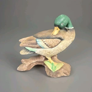 Ceramic Pottery Figurine Mallard Duck Signed Bird Waterfowl 1974 Vintage 6" Art - Picture 1 of 4