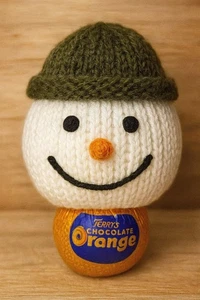 Knitting Pattern Snowman Chocolate Orange Cover For Christmas Gift Craft - Picture 1 of 1