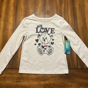 Neu mit Etikett 365 Kinder elfenbeinfarbenes Langarmshirt Gr. 5 All Love Herzen Bär Valentinstag - Bild 1 von 20