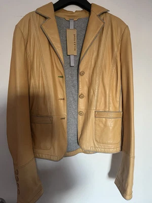 Milestone Damen Echt  Leder Jacke Gelb Gr. 40 - Bild 1 von 4