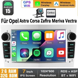 Android 15 Autoradio Für Opel Astra H Corsa C Vectra C Zafira Meriva Carplay GPS - Bild 1 von 13