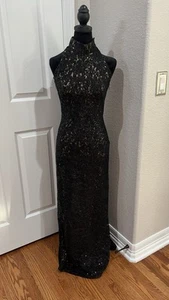 SHO BY TADASHI SHOJISequin Floral Corded Lace Halter Neck Size 4 Originally $428 - Picture 1 of 24