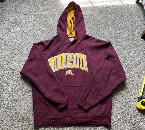 University of Minnesota Golden Gophers J. America Hoodie Sweatshirt Size L Cover
