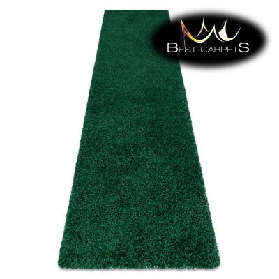 Amazing Modern Rug Runner shaggy "SOFFI" 5cm single-colour GREEN High Quality - Image 1 of 4