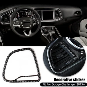 Carbon Fiber Driver Dashboard Air Vent Cover Trim For Dodge Challenger 2015-up - Picture 1 of 12