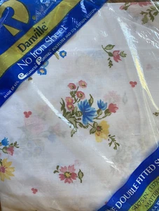 NEW Vintage DanvilleFLORAL BOUQUET Double Fitted Sheet No Iron Wrinkle Free - Picture 1 of 3