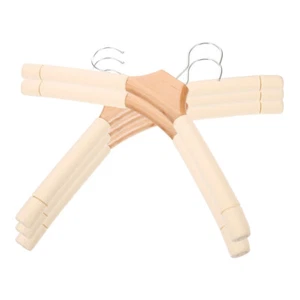 5 Pcs Solid Wood Hanger Travel Ladies Anti-skid Clothes Hangers Nonslip - Picture 1 of 12