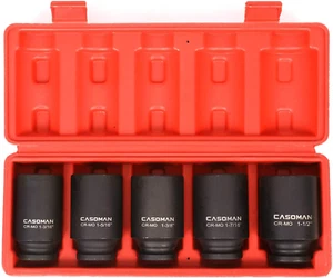 1/2-Inch Drive Deep Spindle Axle Nut Impact Socket Set, 1/2" Drive Deep Impact S - Picture 1 of 12