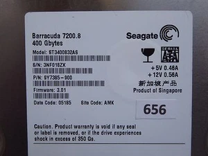 400 GB Seagate ST3400832AS | PN: 9Y7385-900 | FW: 3.01 | 3NF | AMK  #656 - Bild 1 von 1