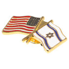Israel Flag US Flag Brooch Pin National Flag Brooch Patriotic Badge Lapel Pin