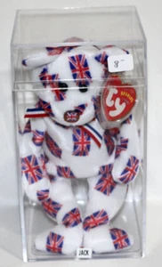 2003 8.5" TY BEANIE BABY BABIES JACK BRITISH FLAG UK EXCLUSIVE BEAR MWMTs - Picture 1 of 2