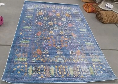 BLUE / MULTI 5' X 8' Back Stain Rug, Reduced Price 1172762060 VAL108M-5 - Image 1 of 4