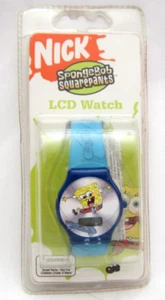 Spongebob Blue 9" LCD Digital Display Riding Skateboard Rubber Band Watch-New! - Picture 1 of 3