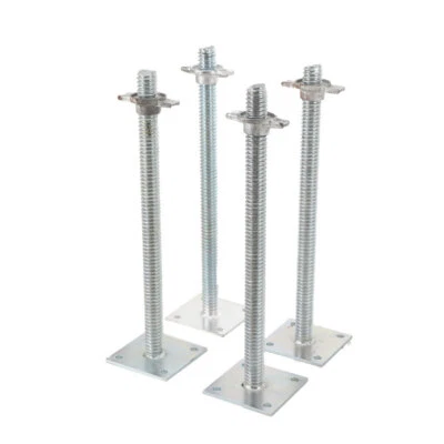 4Pcs Adjustable Leveling Jacks 18" Scaffolding Solid Screw Jack with Base Plate - Image 1 of 4