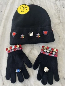 Justice Girls Black Sequin Hat/Gloves Set - New. (B2) - Picture 1 of 5