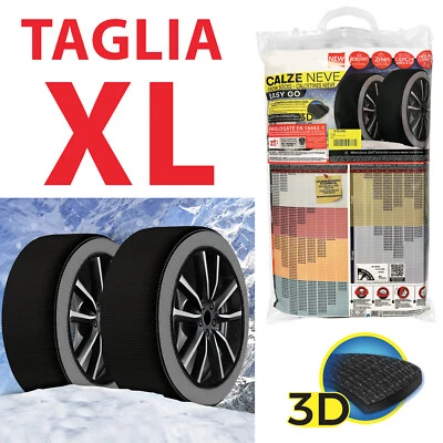 CALZE DA NEVE OMOLOGATE AUTO TAGLIA XL EASY GO PNEUMATICI 215/55R18 215/55/18 - Immagine 1 di 2