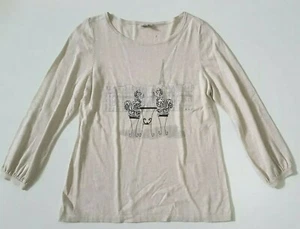 Talbots French Poodles Bistro Sweater Beige Size S or XL - Picture 1 of 4