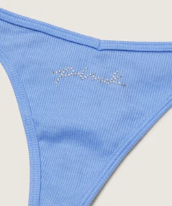 Victoria's Secret VS ROSA Bling Estrás Algodón Tanga Tanga Panty Corte V S L - Imagen 1 de 7