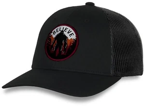 Believe Bigfoot Woven Label Patch Cotton Twill Mesh-Back Cap for Men - Picture 1 of 5