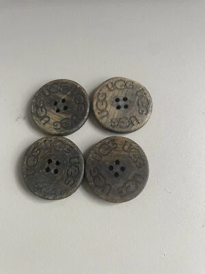 4 Four UGG Replacement Wooden Buttons For Adult Size Uggs Dark Brown - Image 1 of 2