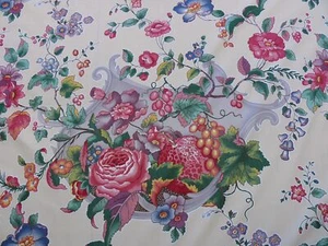 13.26Y SCALAMANDRE LA NEUVEVILLE FRUIT FLOWER HARVEST PALE PEACH MSRP$112/Y f3 - Picture 1 of 8