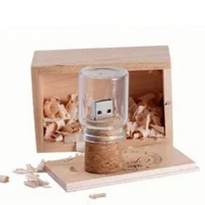 Wooden Cork Pendrive USB 2.0 Memory Stick Flash Drives Custom Logo Anniversary - Picture 1 of 16