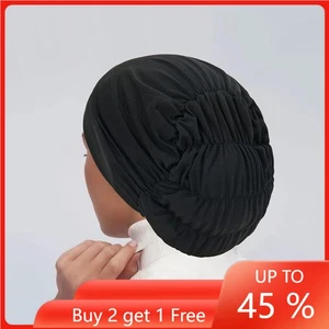 Muslim Women Hijab Turban Bonnet Cap Stretch Beanies Hair Loss Underscarf Chemo - Picture 1 of 21