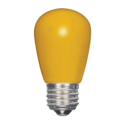 1.4 Watt LED - S14 - Ceramic Yellow - Medium base - 120 Volt - Carded - 48-Pack - Image 1 of 4