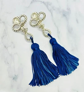 Auth YSL YVES SAINT LAURENT Vintage Tassel Earrings - Pre owned / LV5669 - Picture 1 of 9