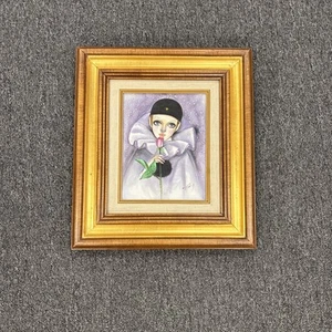 Pierrot Sad Wi Rose Vintage 18” x 14” signiert Tory - Bild 1 von 1